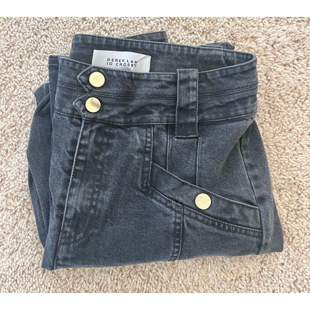 Derek Lam IO Crosby Alexa High Rise Tapered Black Washed Jeans Size 6
